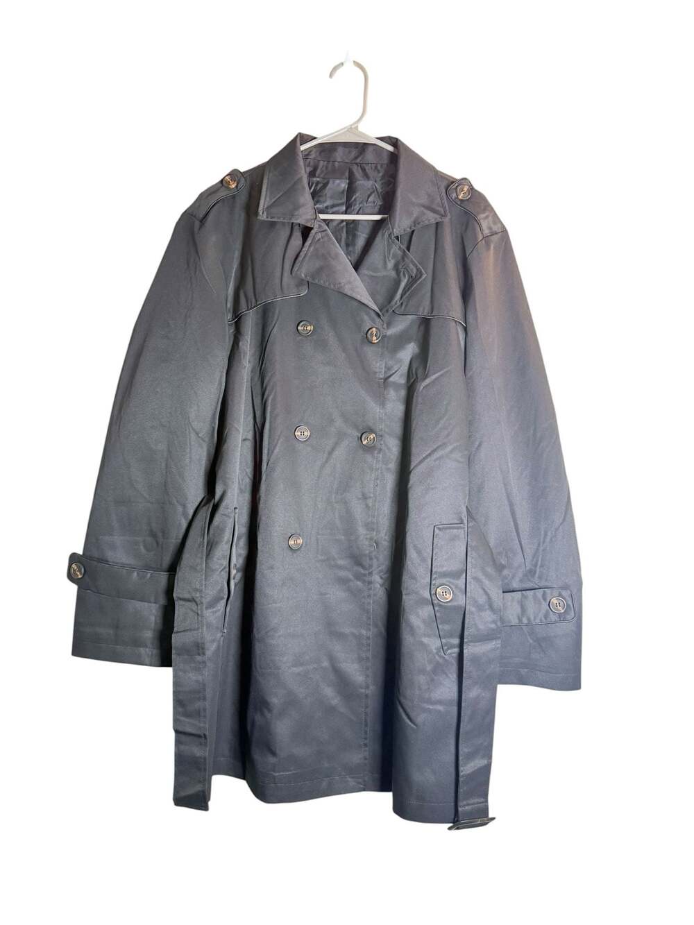 Unbranded Double-Breasted Trench Coat Black